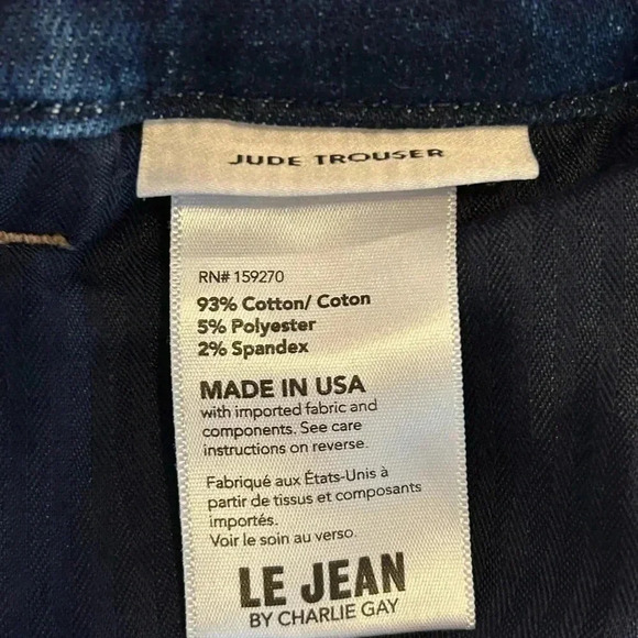 LE JEAN jude wide leg trouser ankle denim size 28 33 inseam - Picture 6 of 8